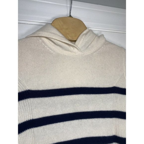 Hatch Women’s Maternity Hooded Sweater Off White Navy Blue 0 Wool Cashmere - Picture 3 of 7